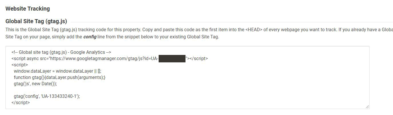 google analytics tracking code html