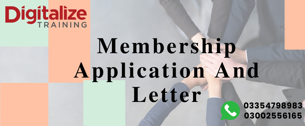 Membership application and letter